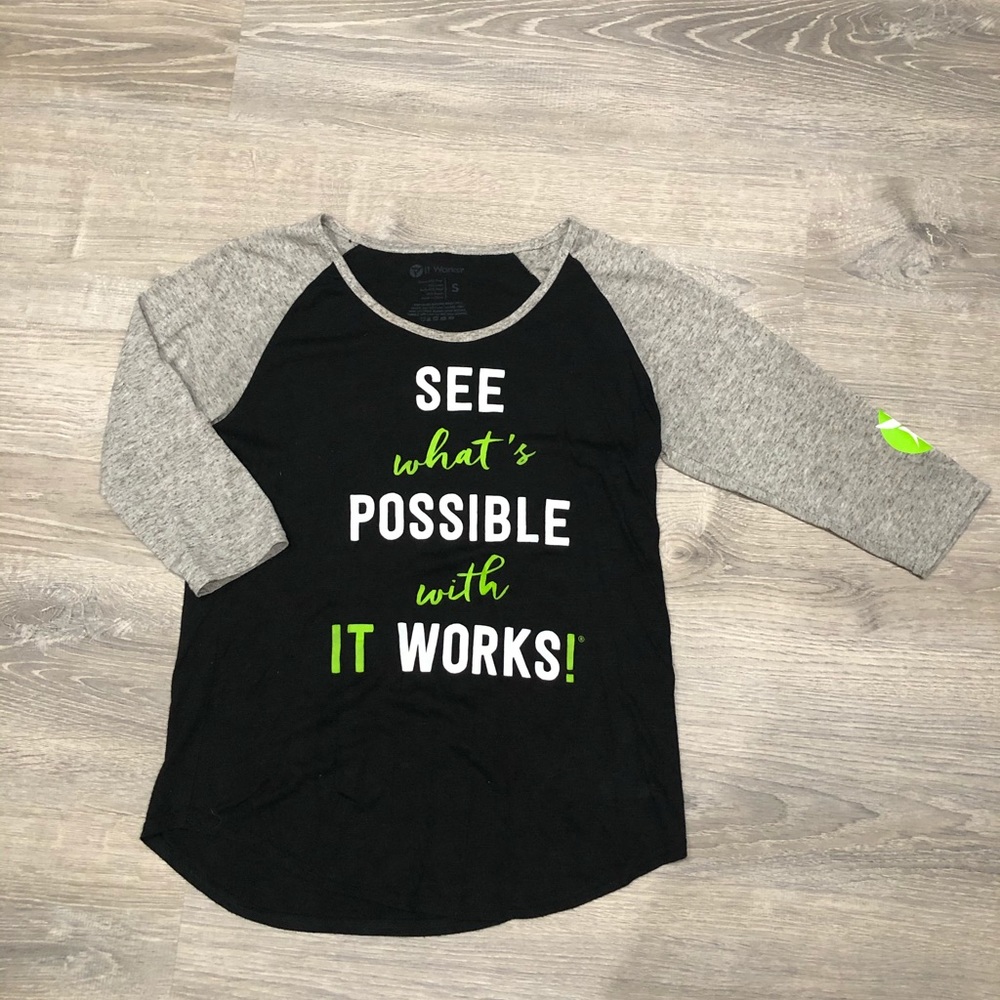 It Works! Discontinued 3/4 sleeve baseball tee